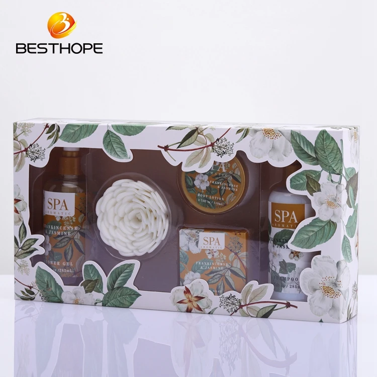 OEM ODM high quality fragrant body lotion wooden box bath spa gift set