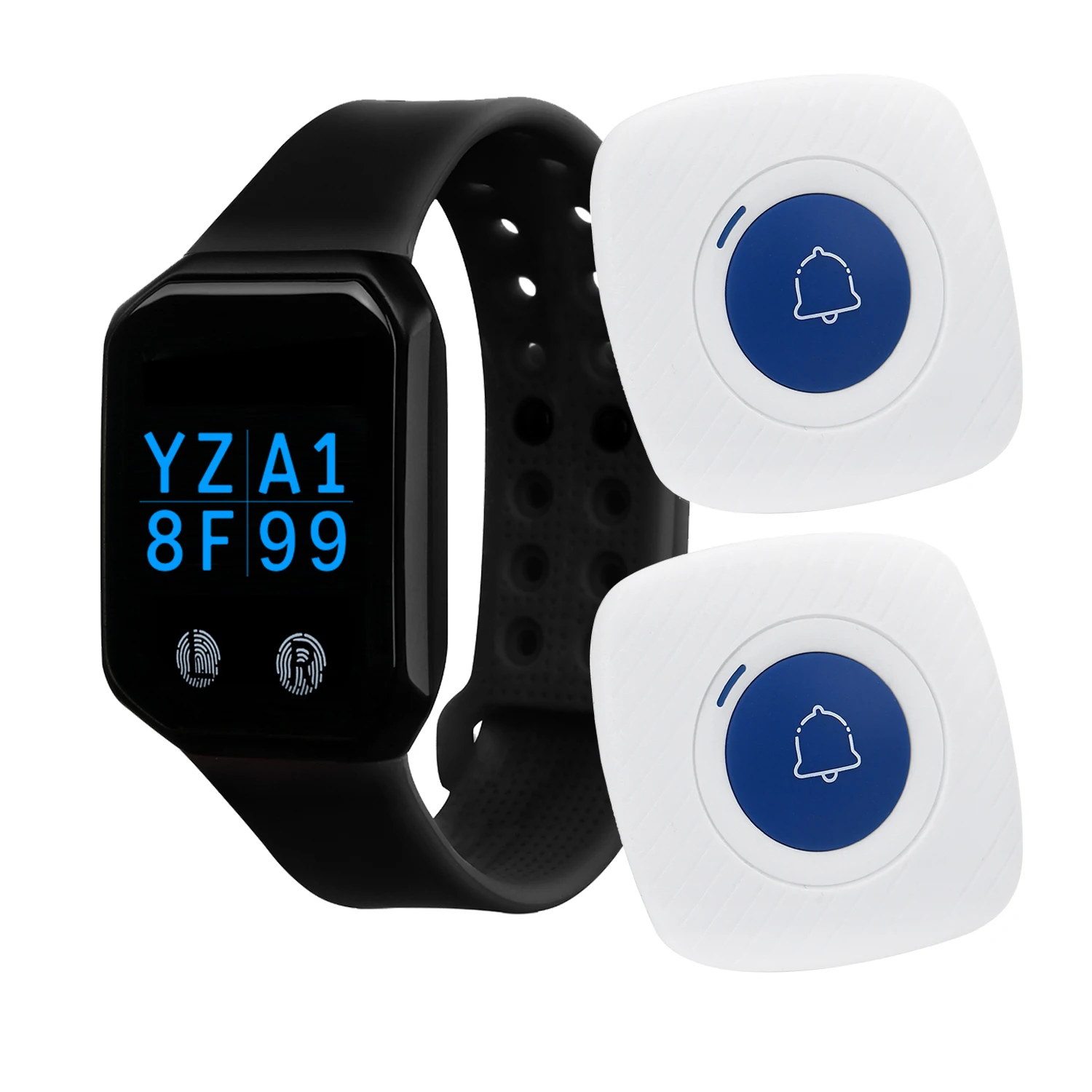 BYHUBYENG Cheap Price Restaurant Call System Pager 1 Touchable Wrist Watch Pagers  2  Buttons nurse call pendant