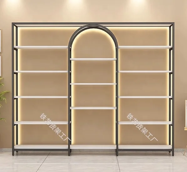 Hot Sales Nail Oil Glue Cosmetics FMCG Multi-layer Shelf Gold Black and White Iron Art For Beauty Salon Retail Store Super