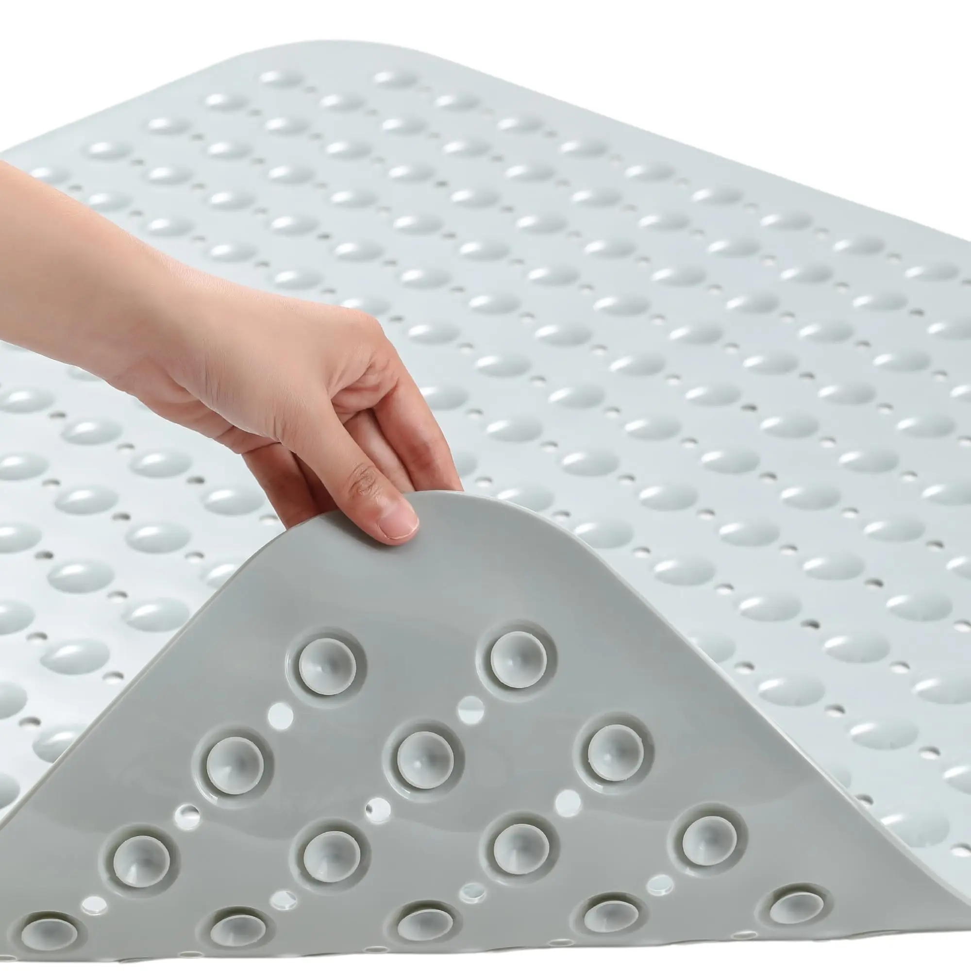 Large Square Non Slip Shower Mat Square Shower Mats for Shower Stall Floors Secure Suction Cups and Drain Holes