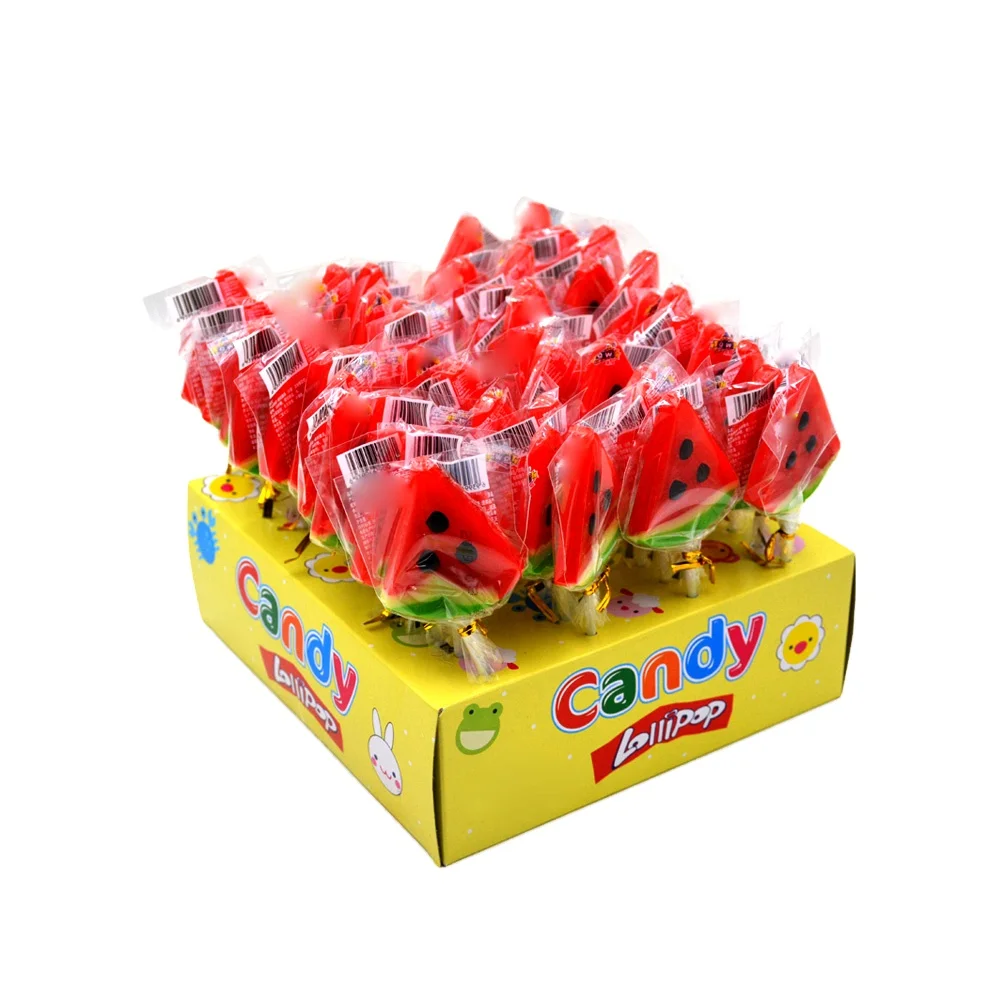 Halal сладкие и вкусные фрукты ароматизированные жесткие конфеты в форме арбуза леденец