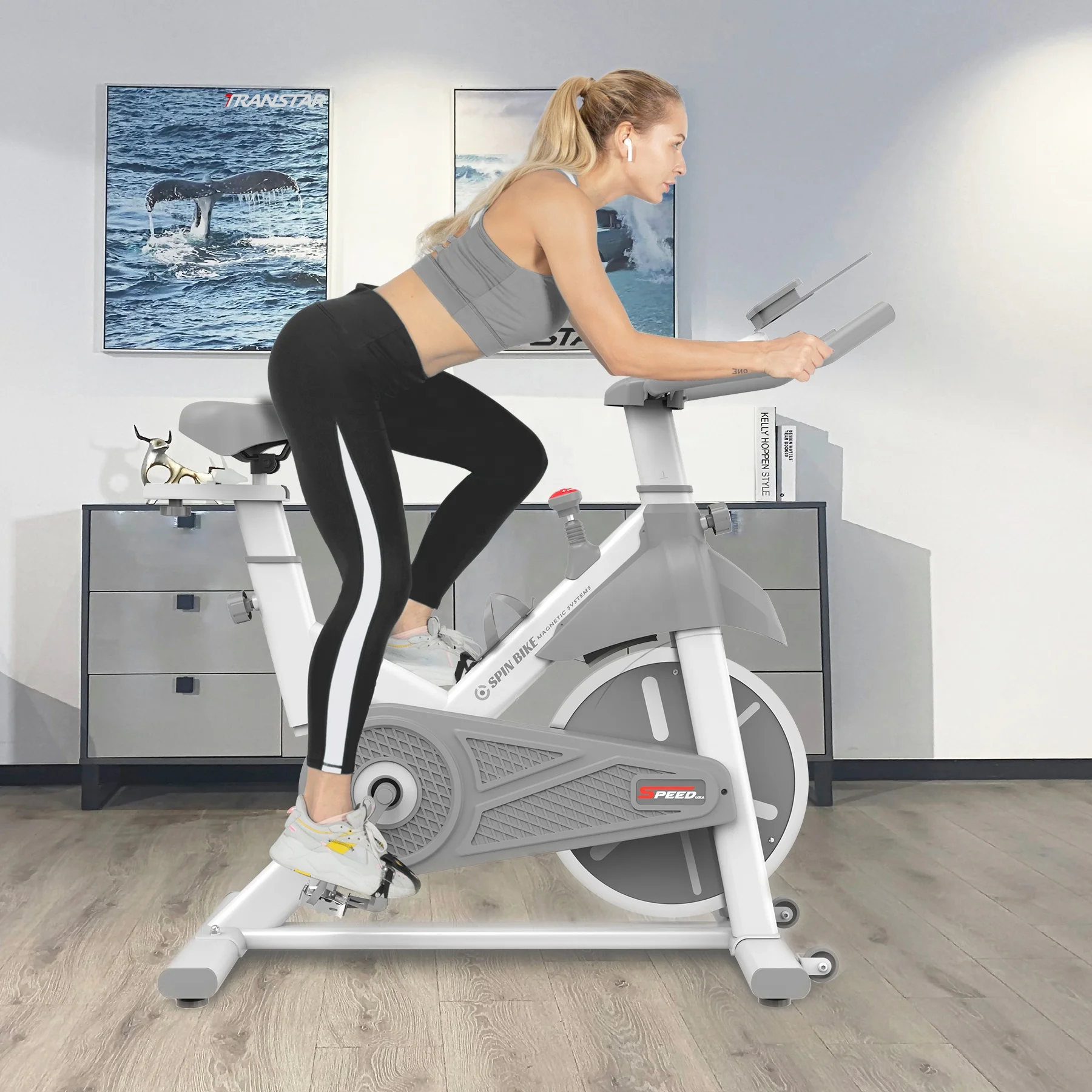 Home Fitness Equipment Bicicletas Spinning, Magnetic Spin Indoor Cycling Bike Stationary with Zwif