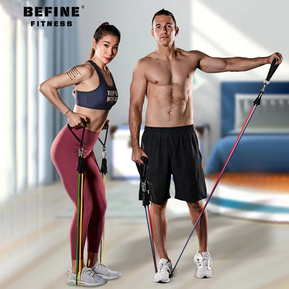 Tubes Exercise 11 Pcs  Body Building Accessories Heavy Duty Resistance Band Set exercise bands