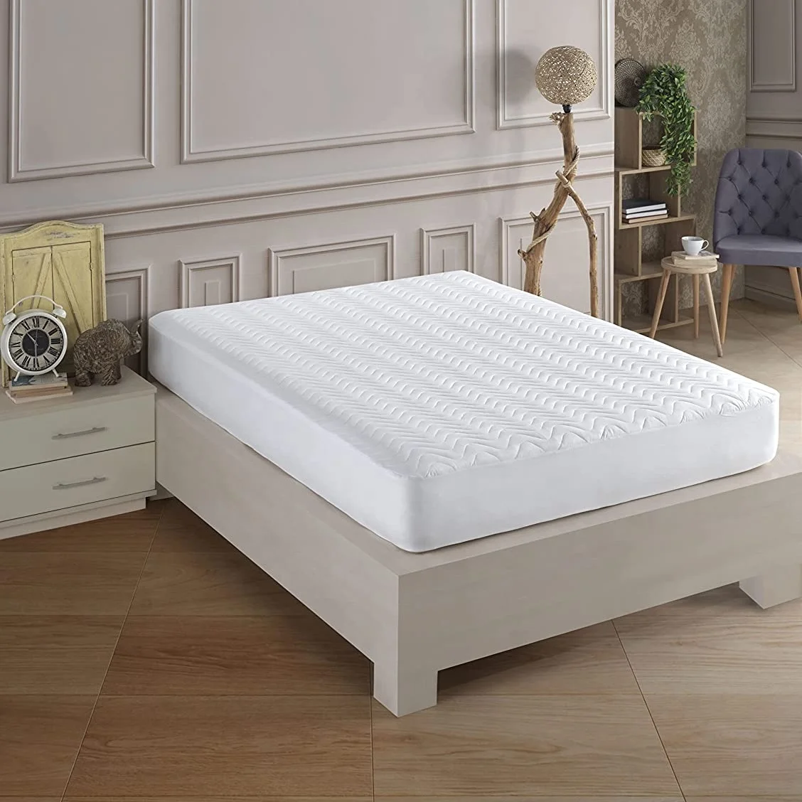 Wholesale cooling bed Bug proof Anti-mite bed mattress cover white mattress protector waterproof cover