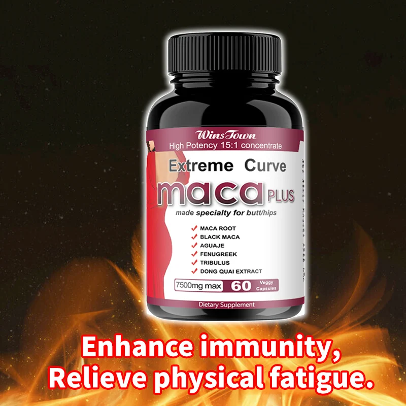 MACA Root Capsules for Women Butt Booster Hips Herbal Supplement Power Gummy Candy Dosage Adult Tonic Not for Pregnant Women