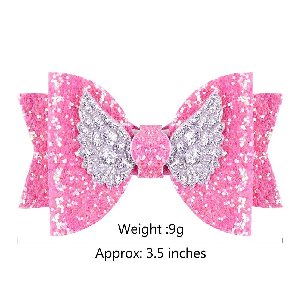 Sequined leather hairpin  Hair Bows for Babies Girls Pencil Back To School Glitter Bow Hair Clips  Accessories Children