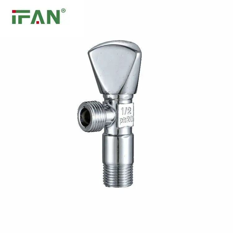 IFAN Two Way Water Angle Cock Valve 1/2 Inch Bathroom Basin Water Angle Stop Valve Brass Angle Valve