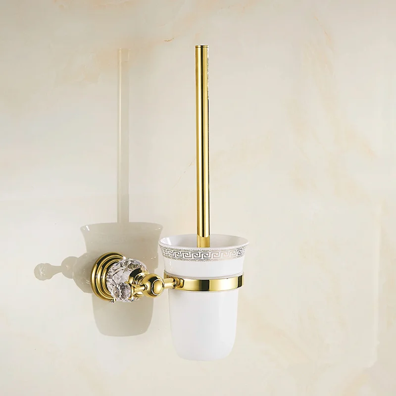 7 PCS Luxury Gold Stainless Steel Bathroom Accessories Hardware Full Set With Crystal