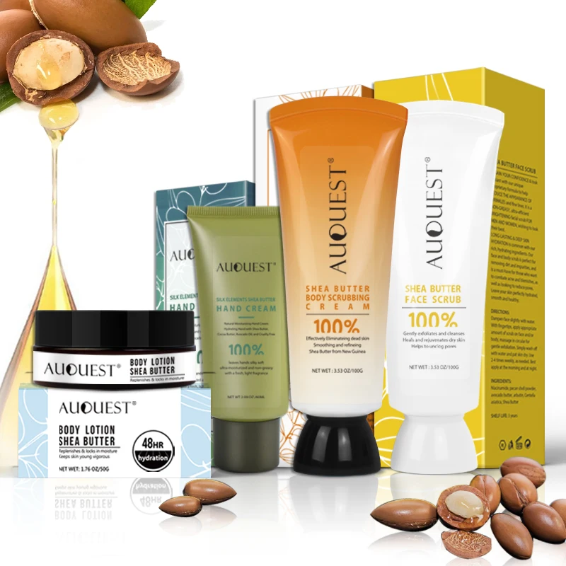 Private label  100% Pure Skin Care Whitening Body Lotion Butter Shea beauty care set Butter Cream