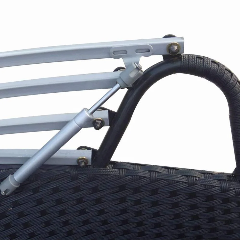 2-in-1 Rattan Sofa Sunbed Round Outdoor Daybed Sofa Set with Retractable Canopy 73' x 57'