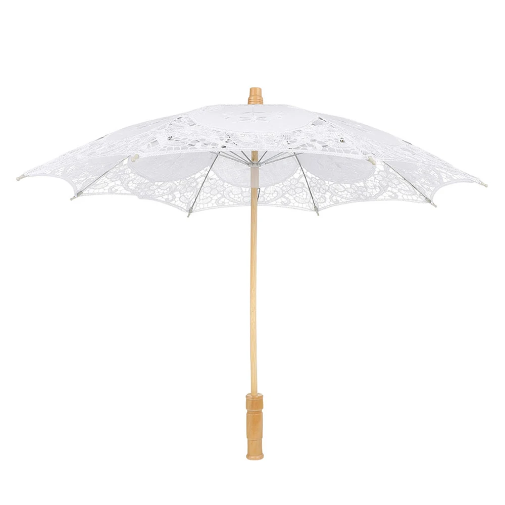 Ovida White Lace Craft  Small Kids Mini Decoration sublimation Props White Ivory Lace Parasol Bride Wedding Umbrellas