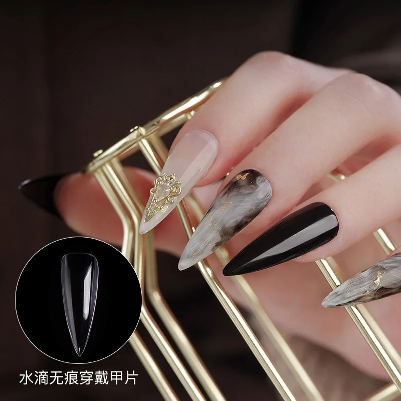 No Crease False Coffin Nail Art Tips Full Cover False Nails  Shaped Artificial News Transparent False Nails