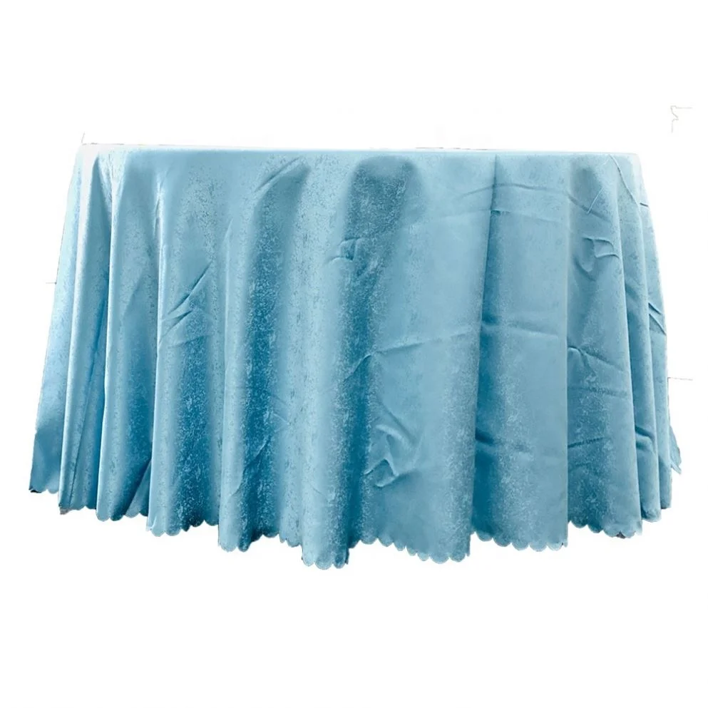 Round polyester damask emerald green tablecloth party