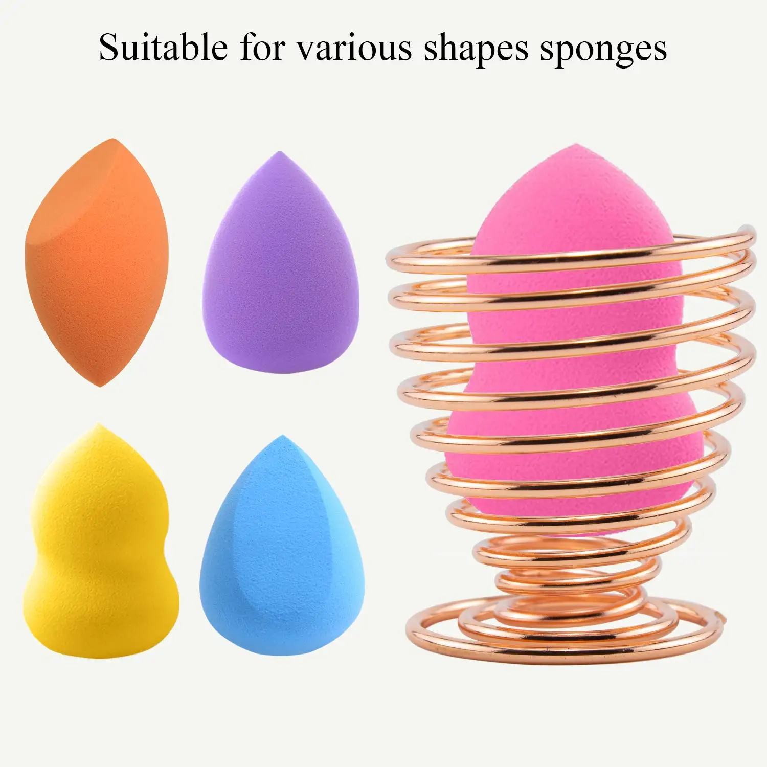 Arrivals Design custom rose gold puff empty acrylic plastic silicon metal sink makeup sponge