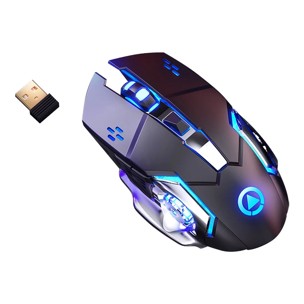 A4 Wireless Gaming Mouse 2.4G 1600 DPI LED Rechargeable Adjustable Gamer Silent Mouse Gamer Professional Mute Mice for PC Laptop