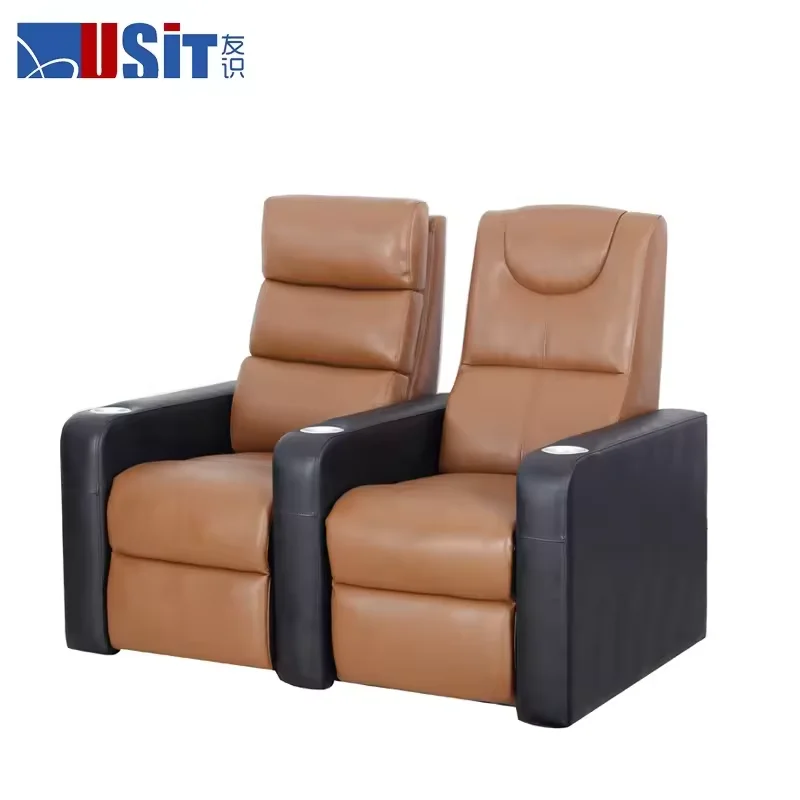 Theatre Cinema Electric 2 Seat Lift Up Chair Leather Reclining Furniture Home Theater Movie Recliner Sofa