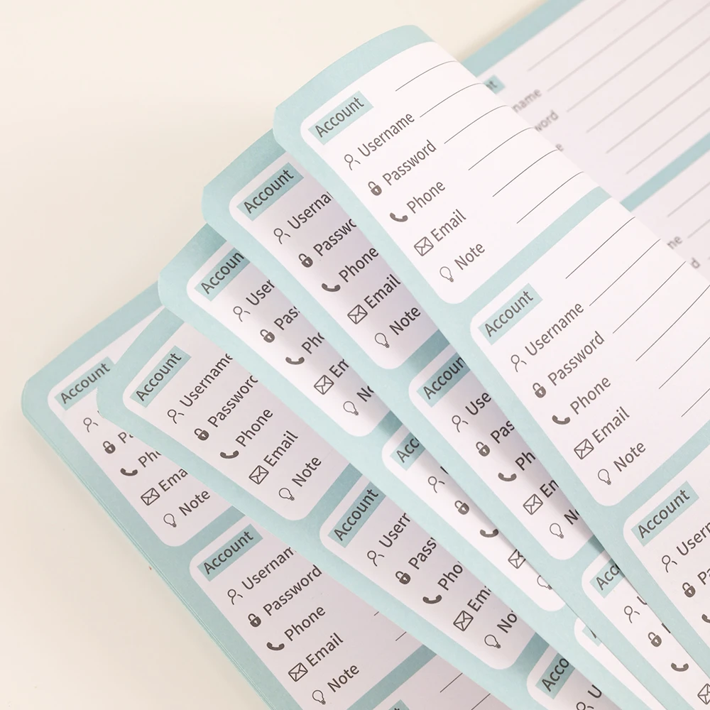 IMODA Stationery Blue A6 Password Book Hard Cover Spiral Notebook Pocket Password Keeper for Students School Office Supplies