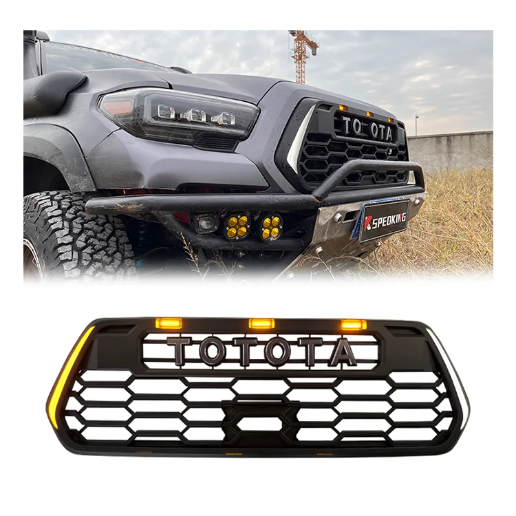 Hot sale 4x4 Offroad auto body accessories Front bumper grill grille with Turn signal  for 2016-2019 TOYOTA TACOMA
