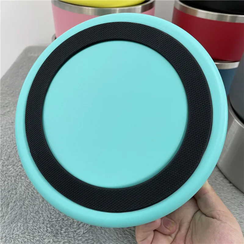 С двойными стенками 304 нержавеющая сталь 64oz собаки кошки животные пищевой контейнер для воды блюдо миска с резиновым основанием собак