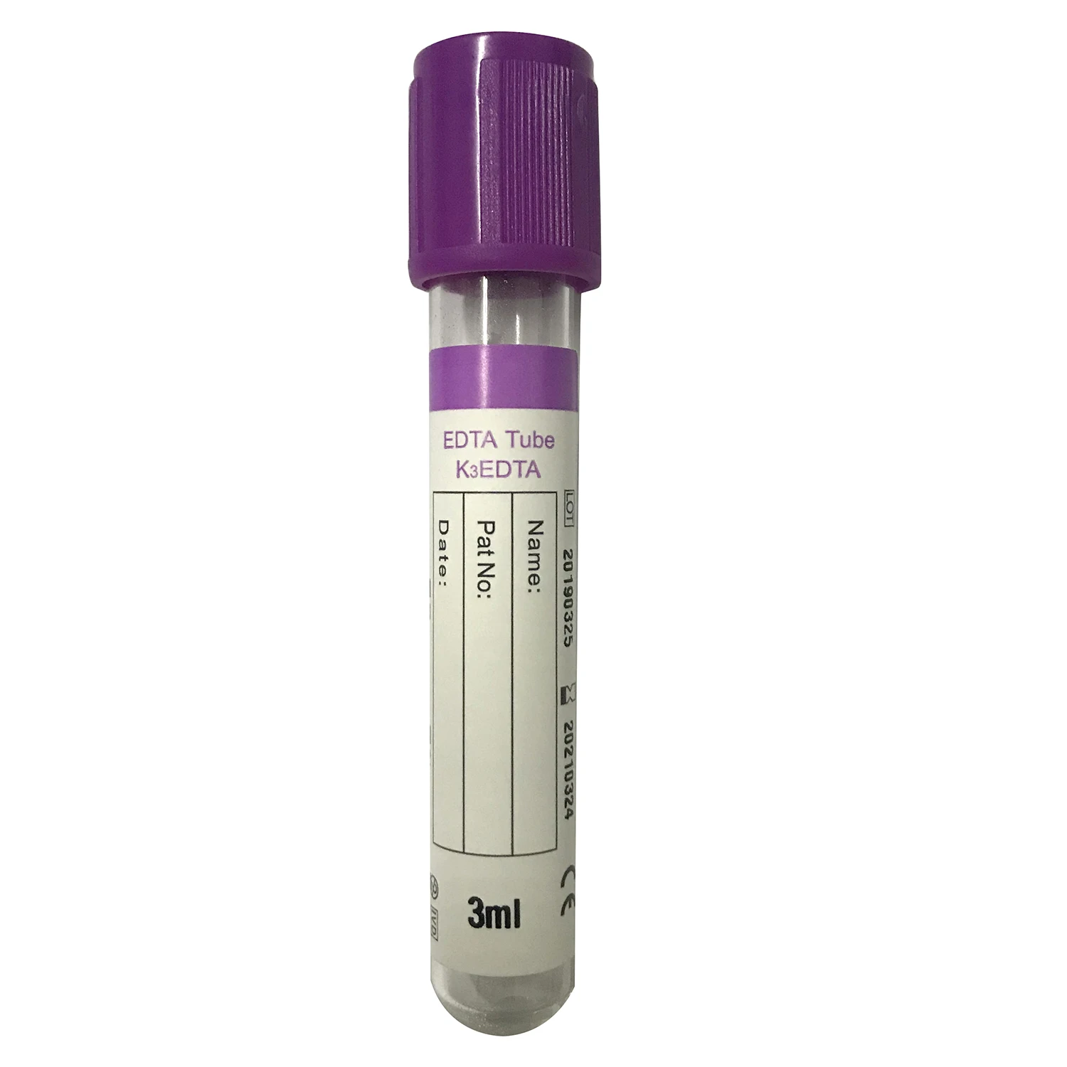 
Hot sale 7ml 8ml 9ml purple glass plastic pet EDTA Tube blood test collection tubes 