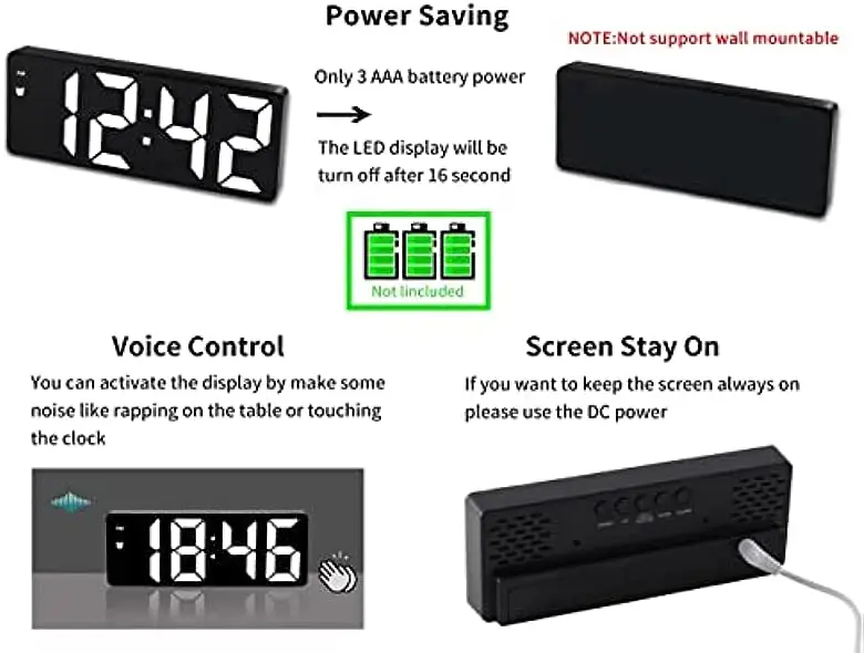 Custom Digital Alarm Clock Led Wireless Music Speaker Wake up Night Light Smart Alarms Clocks Lights Bedside Table Lamp for Kids