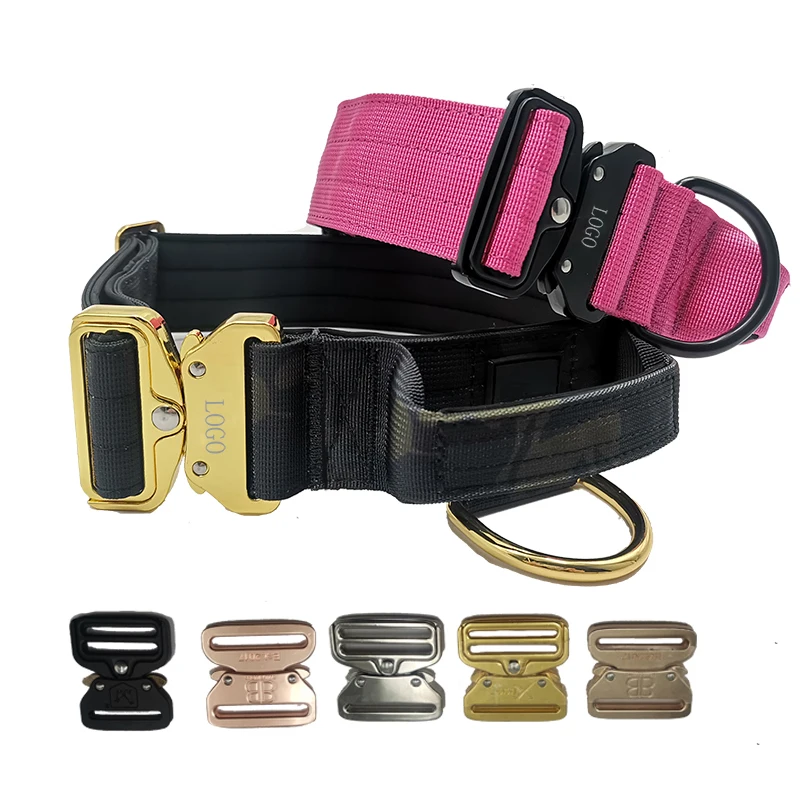 2023 Hot Selling 2 Inches Custom Colors Cobra Buckle Dog Training Neoprene Padded Nylon Dog Collars