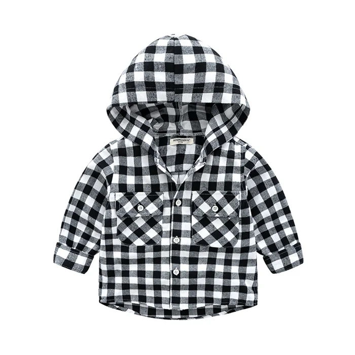 Wholesale Kids High Quality Long Sleeve Plaid Kids Clothing Boys Skull 100% Organic Cotton Children Running T-Shirt