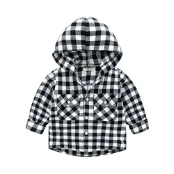 Wholesale Kids High Quality Long Sleeve Plaid Kids Clothing Boys Skull 100% Organic Cotton Children Running T-Shirt