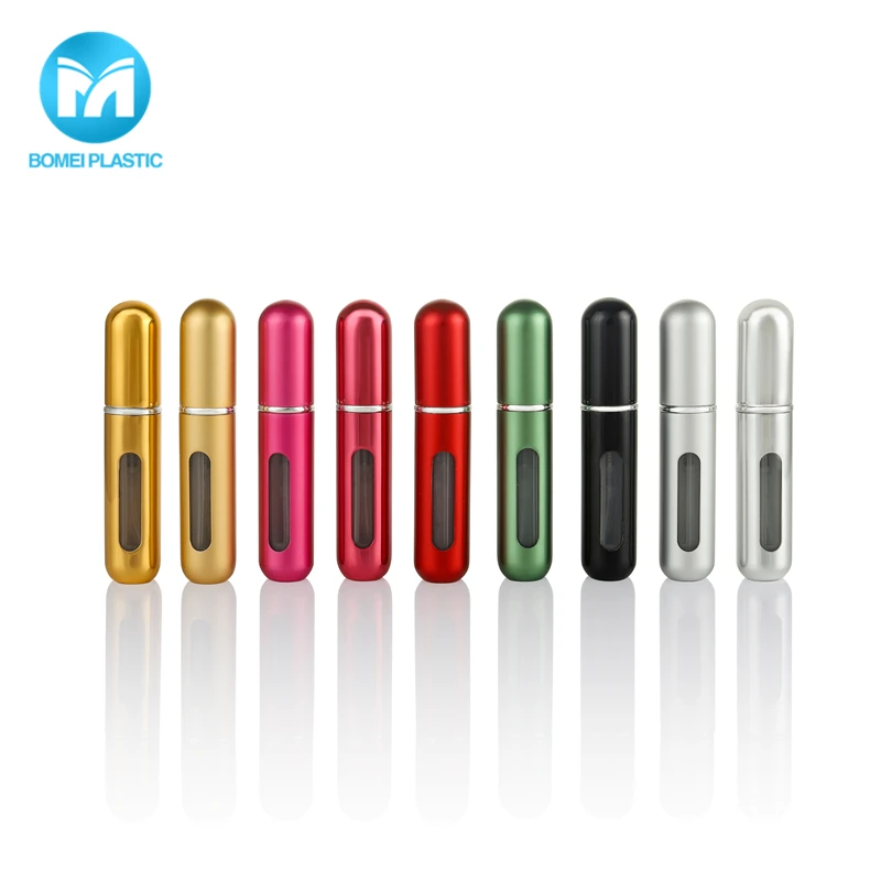 Luxury mini 5ml 8ml acrylic refillable aluminum rose gold perfume spray container perfume bottles