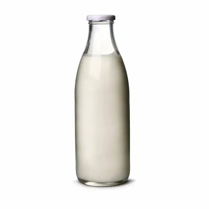 Wholesale 1000ml 1L shape wide mouth empty clear milk glass bottle glass soy milk yogurt with metal lid