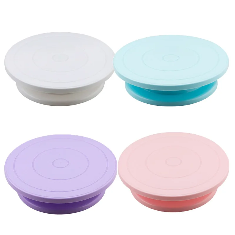 Plastic Cake turntable Kitchen Baking Tools set Decoration Accessories Stand DIY Mold Rotating Stable Anti-skid Round Cake Table