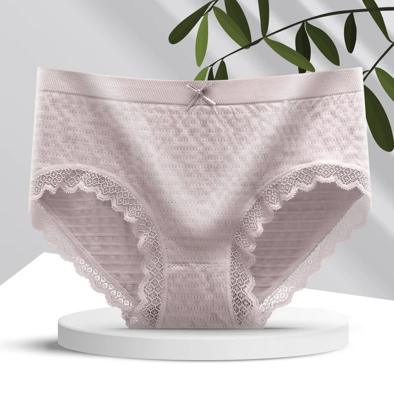 Breathable Comfort Briefs Cotton Lady Panties Print New Plain Dyed Arriving and Design Lace Knitted Woman for Women Adults