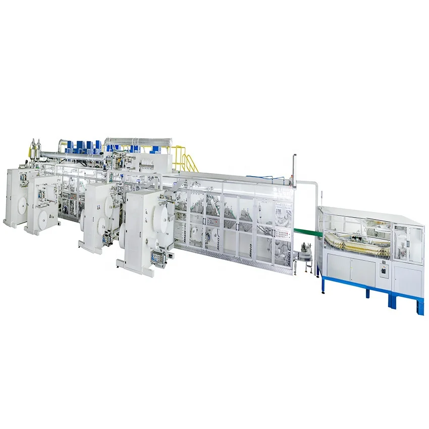 full servo I type with waistband baby diaper machine adult diaper making machine