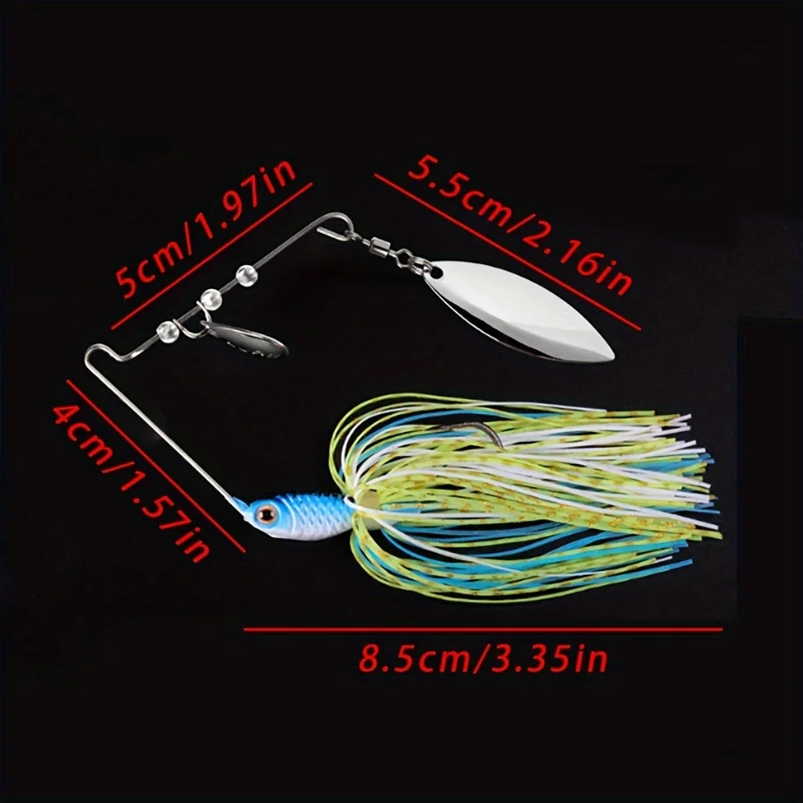 4pcs Spinnerbait Double Willow Fishing Lures Spinner Baits for Bass Fishing