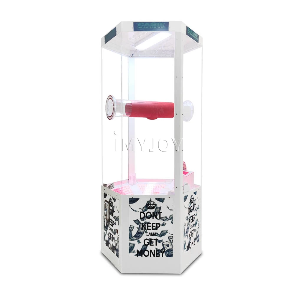 Amusement park coin operated arcade game cash cube grab money blower catching booth machine