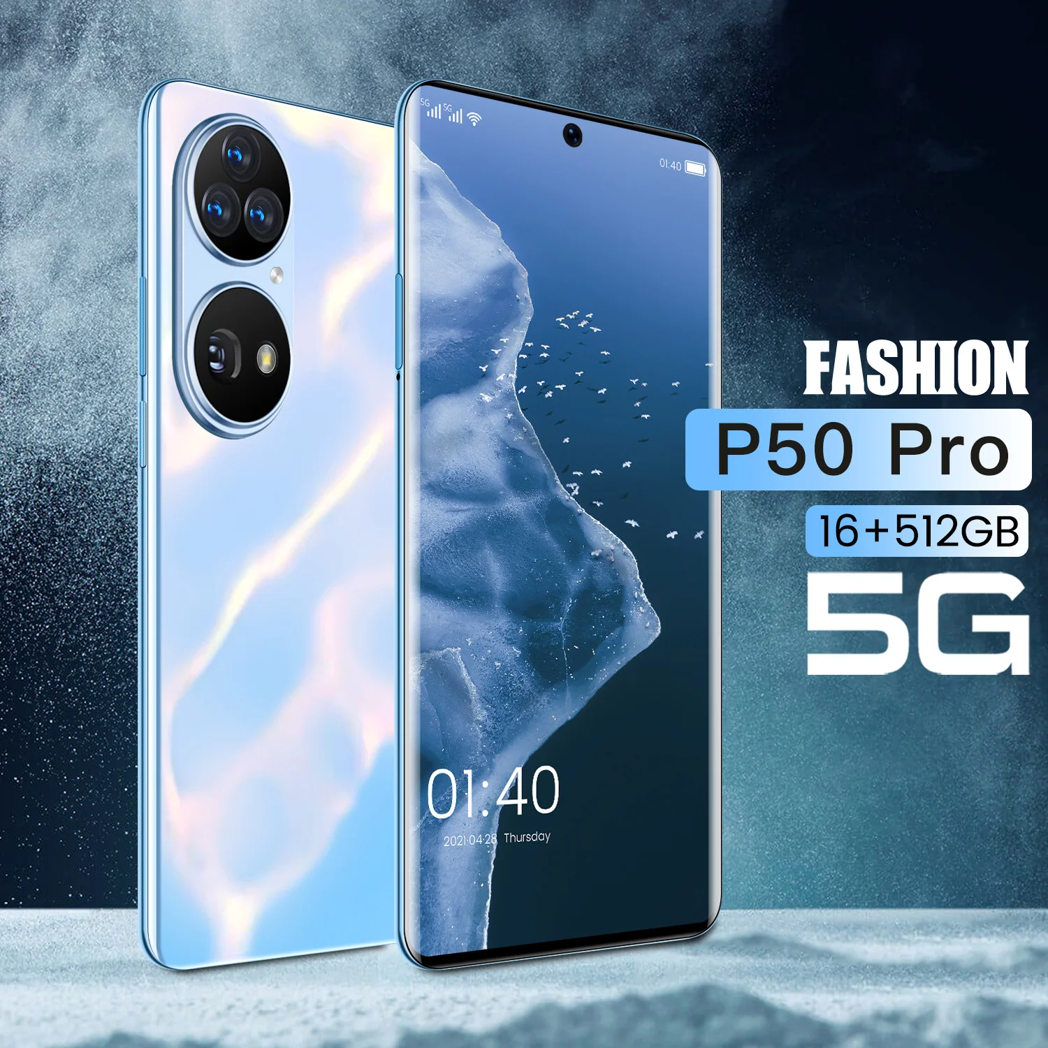 2021 Hot Selling 5G Smartphone P50 Pro Android 16GB+512GB Mobile Phones Dual SIM 32MP+64MP HD Camera Gaming Phone