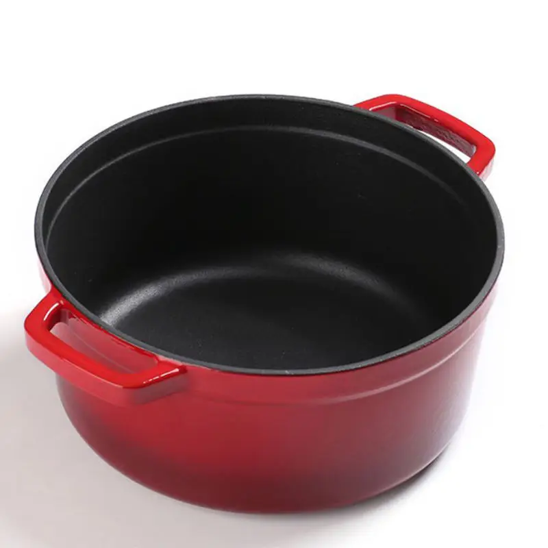 High Quality Nonstick Red Cooking Pot 20/22/24/26cm Enameled Food Warmer Set Round Dutch Oven Cast Iron Casserole Dish