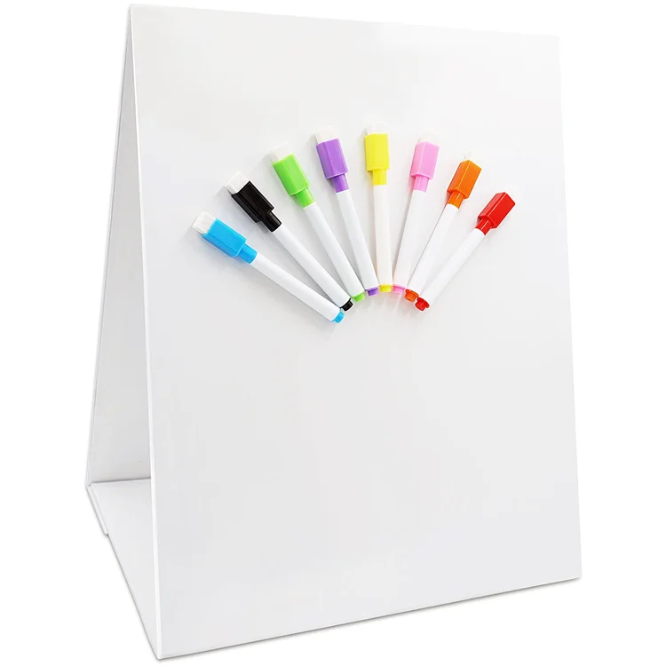 Custom Printing Portable Foldable Dry Erase Magnetic Easel, Double-Sided Desktop Whiteboard for kids