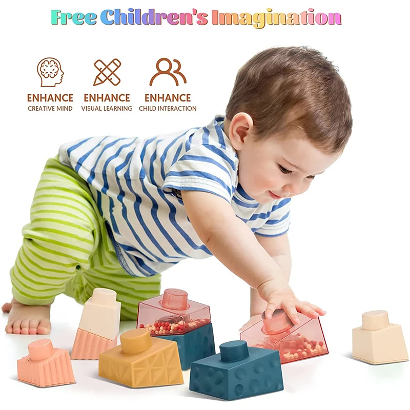 Irregular layered baby balanced stacking height 0-1 year old newborn early education building block toys