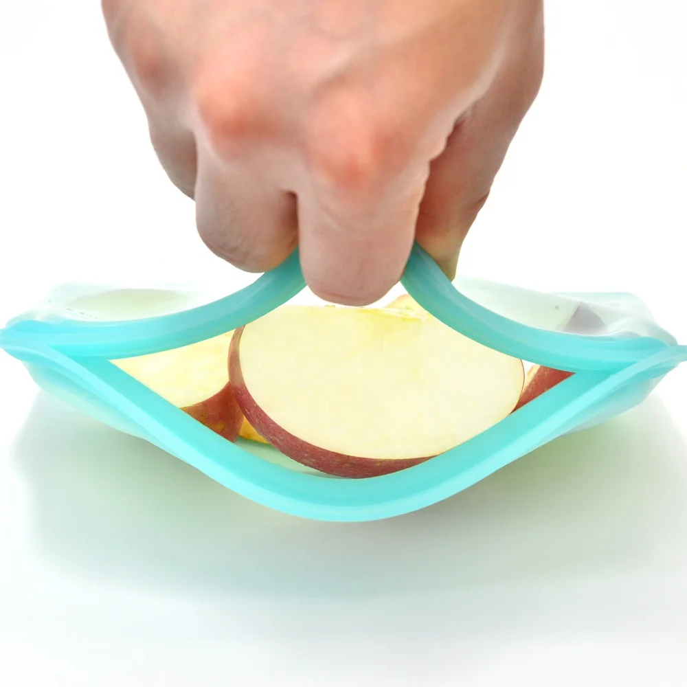 Leak Proof 100% Kitchen Silicone Pouch Bpa Free Eco-friendly Reusable Silicone Cosmetic Phone Pocket Pouch Food Storage Bag