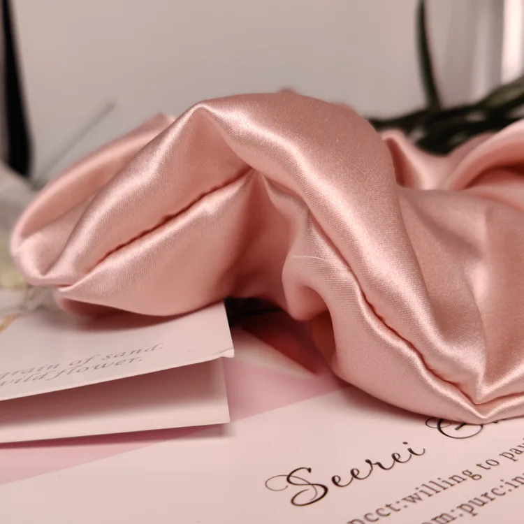 100% Silk Hair Ties No Damage lovely fashion Silk Scrunchies hair band custom logo Best seller