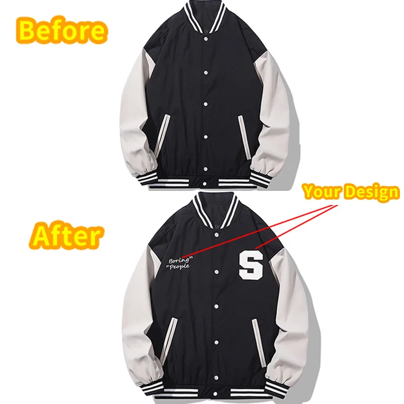 Whosale Blank Nylon Satin Long Sleeves Vintage Basketball Bomber Men Varsity Jacket
