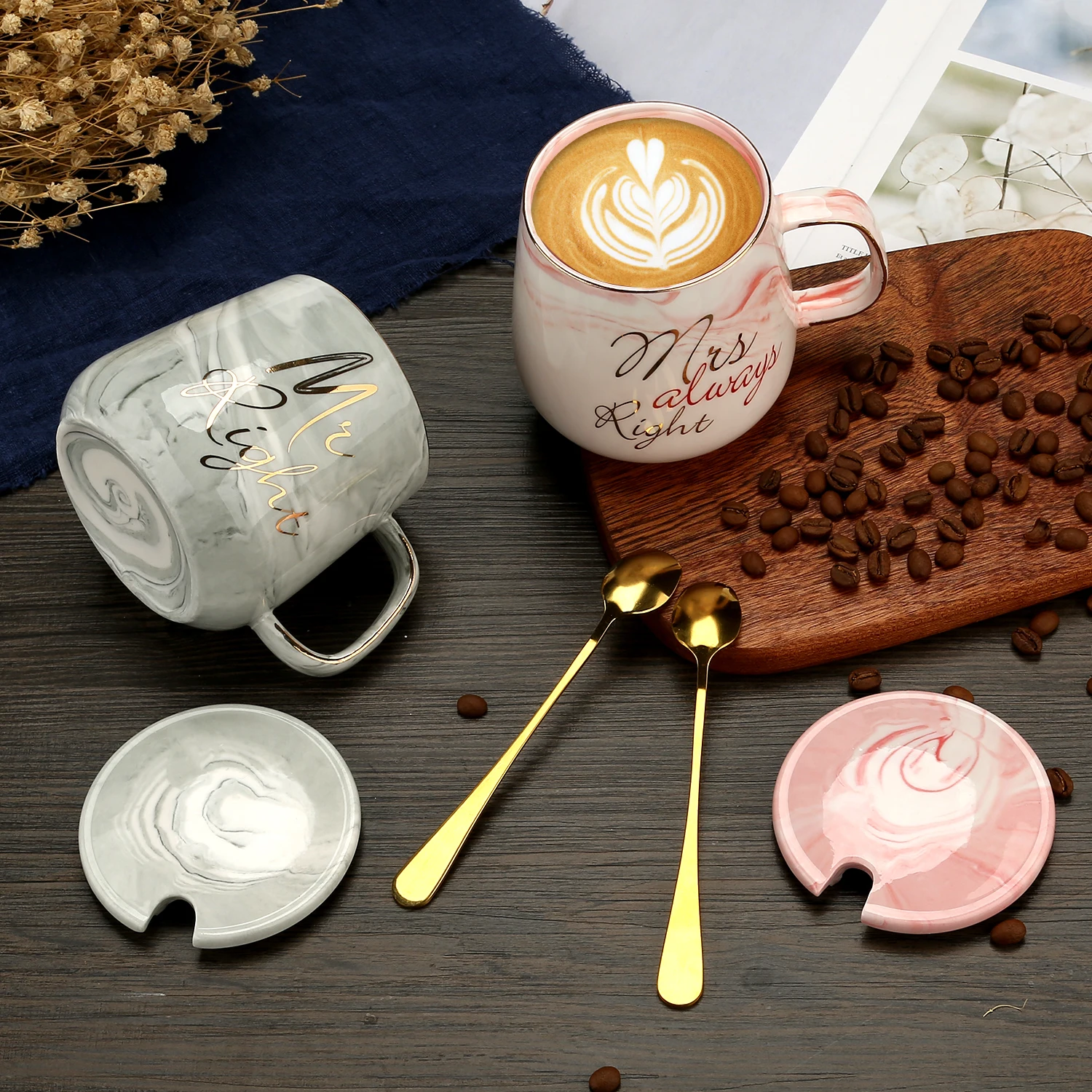 China manufacturers wholesale luxury  Mr Right Mrs Always Right Couple Coffee Mugs Cups ceramic coffee cup mug