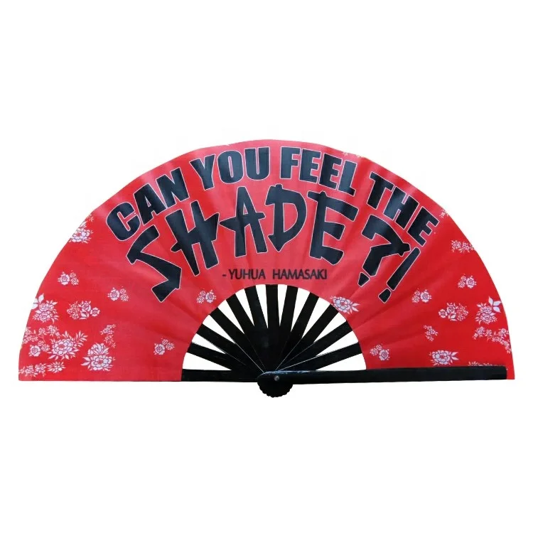 Bamboo circuit party uv large  glow decorative hand  fan