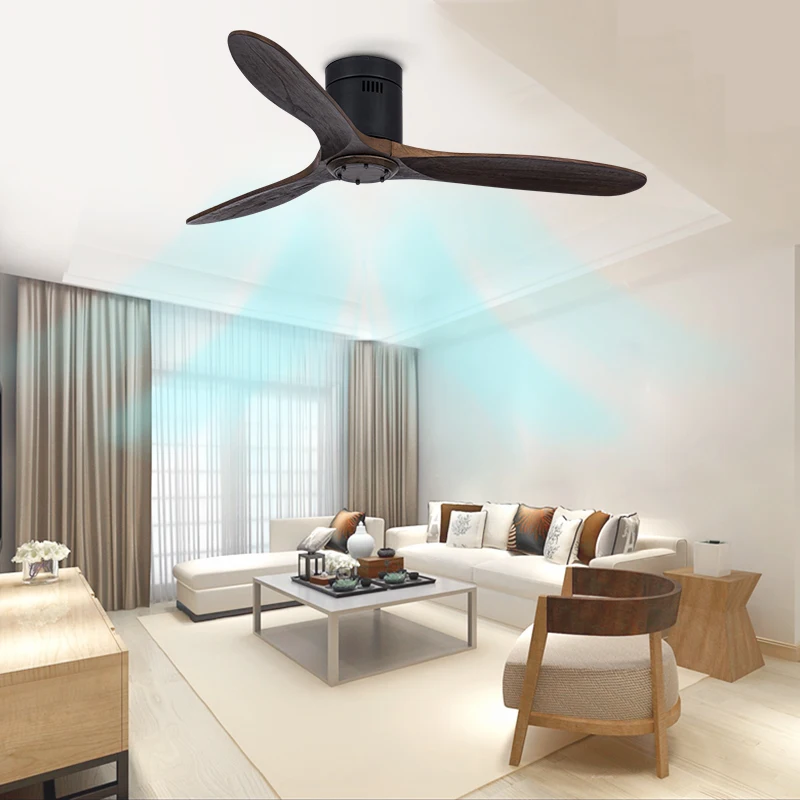 42'led solid wood ceiling fan with light kit and remote control fan chandelier home fan lamp