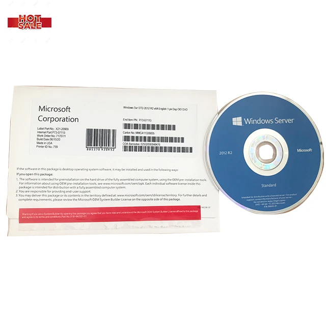 Windows Server 2012 R2 стандарт OEM DVD полный пакет Английский язык DHL Бесплатная доставка Win R2(1 комплект = 10
