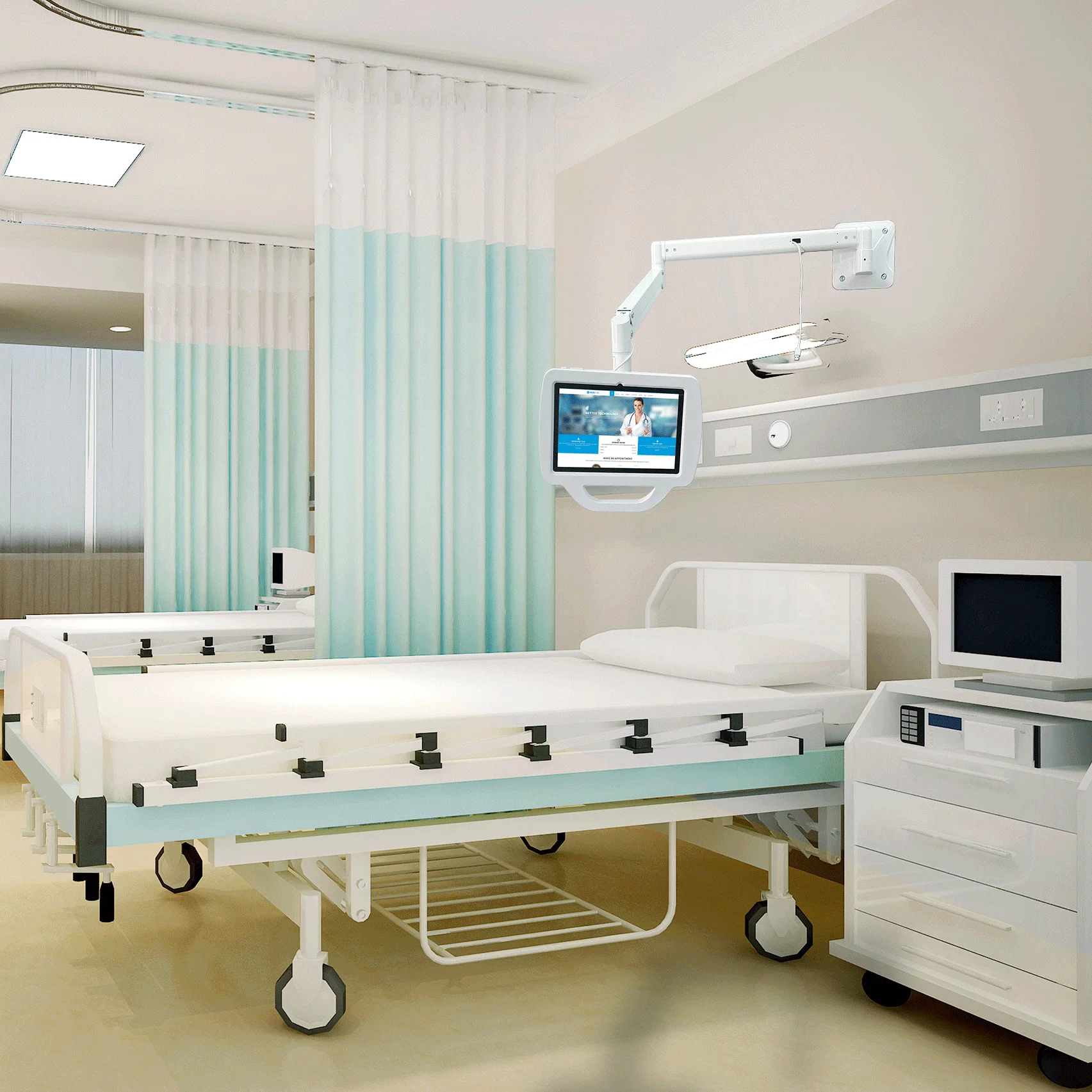 Вращающийся медицинский монитор, гибкий Регулируемый вытяжной монитор, настенное крепление