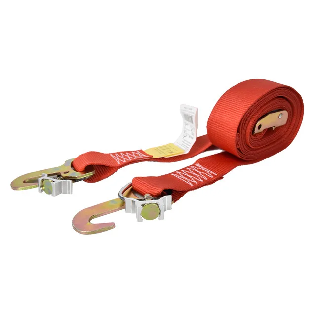 Polyester Webbing J Hook Tie Down Track Cam Buckles Lashing Ratchet Strap For Logistic