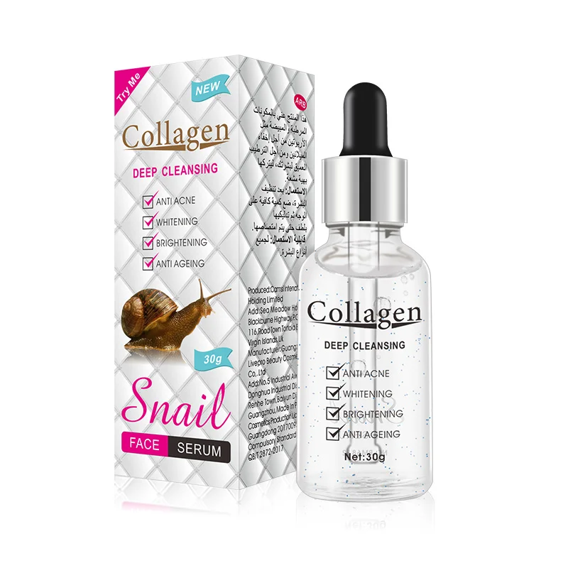 Organic Collagen Snail Repair essence Anti Acne Removing Spot Whitening Face serum