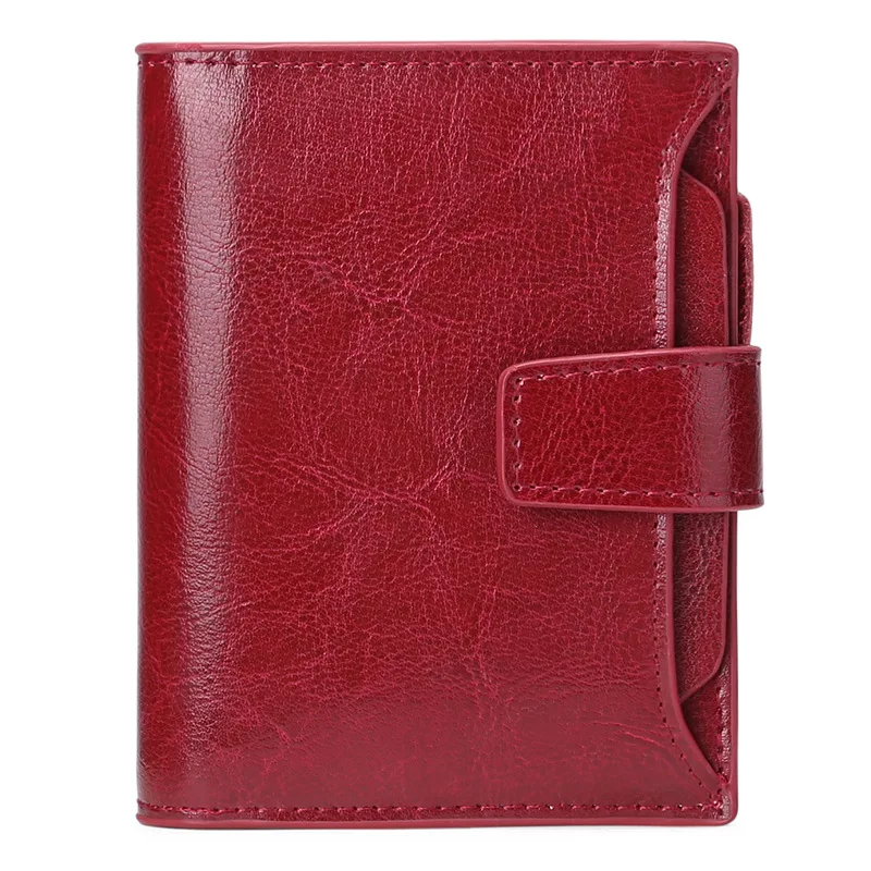 Vintage Short Wallet PU Leather Wallet Multi  Function Zipper Purse